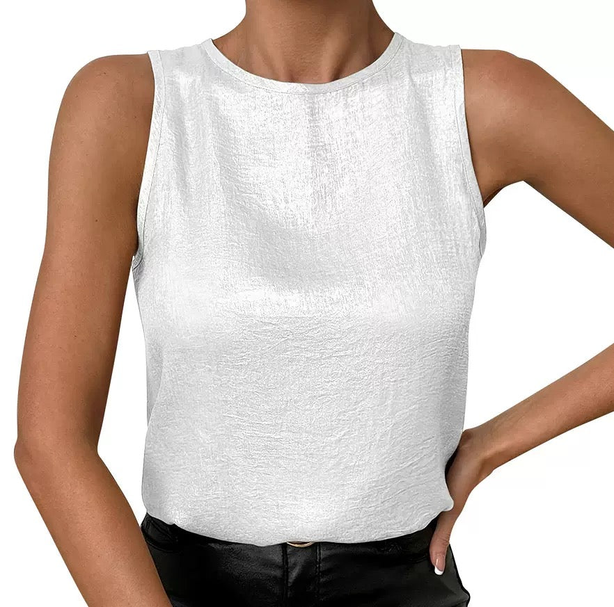 Shimmer Sleeveless Statement Top