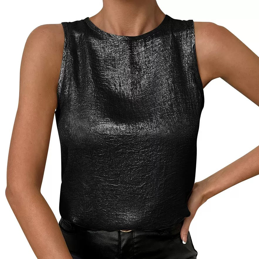 Shimmer Sleeveless Statement Top