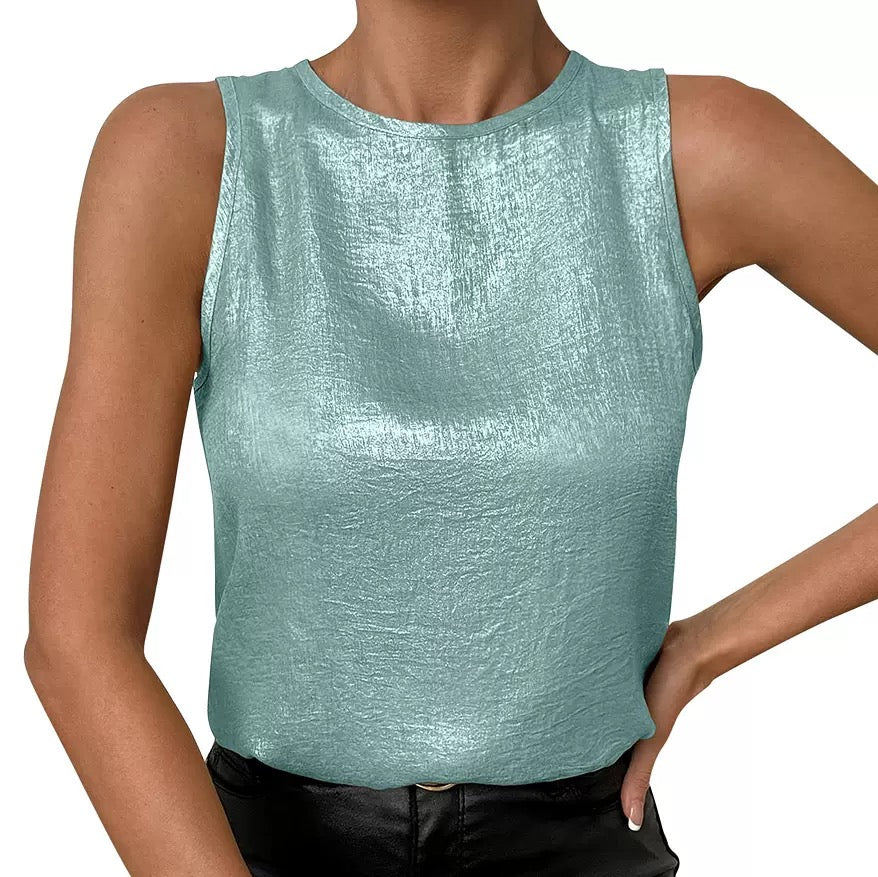 Shimmer Sleeveless Statement Top