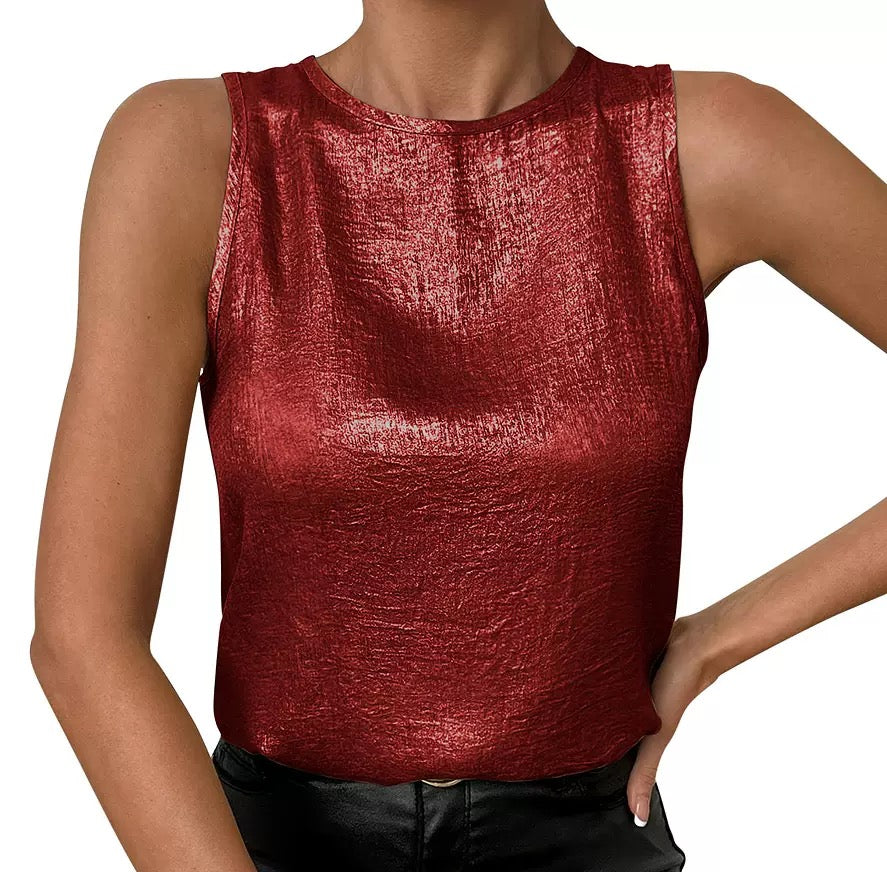 Shimmer Sleeveless Statement Top