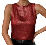 Shimmer Sleeveless Statement Top