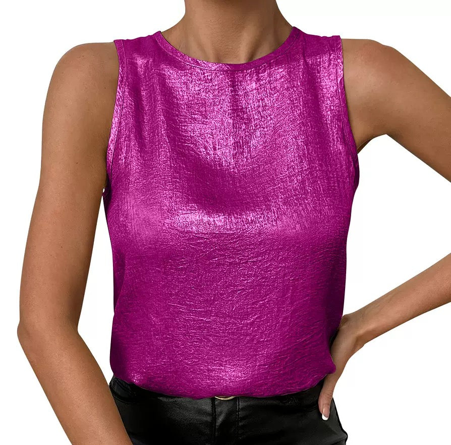 Shimmer Sleeveless Statement Top