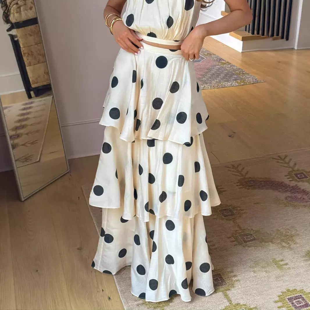 Monroe Polka Dot Maxi Skirt Set