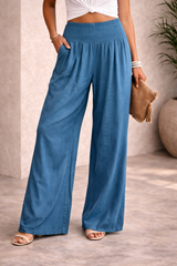 Solea Smocked Wide-Leg Pants
