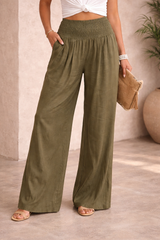 Solea Smocked Wide-Leg Pants