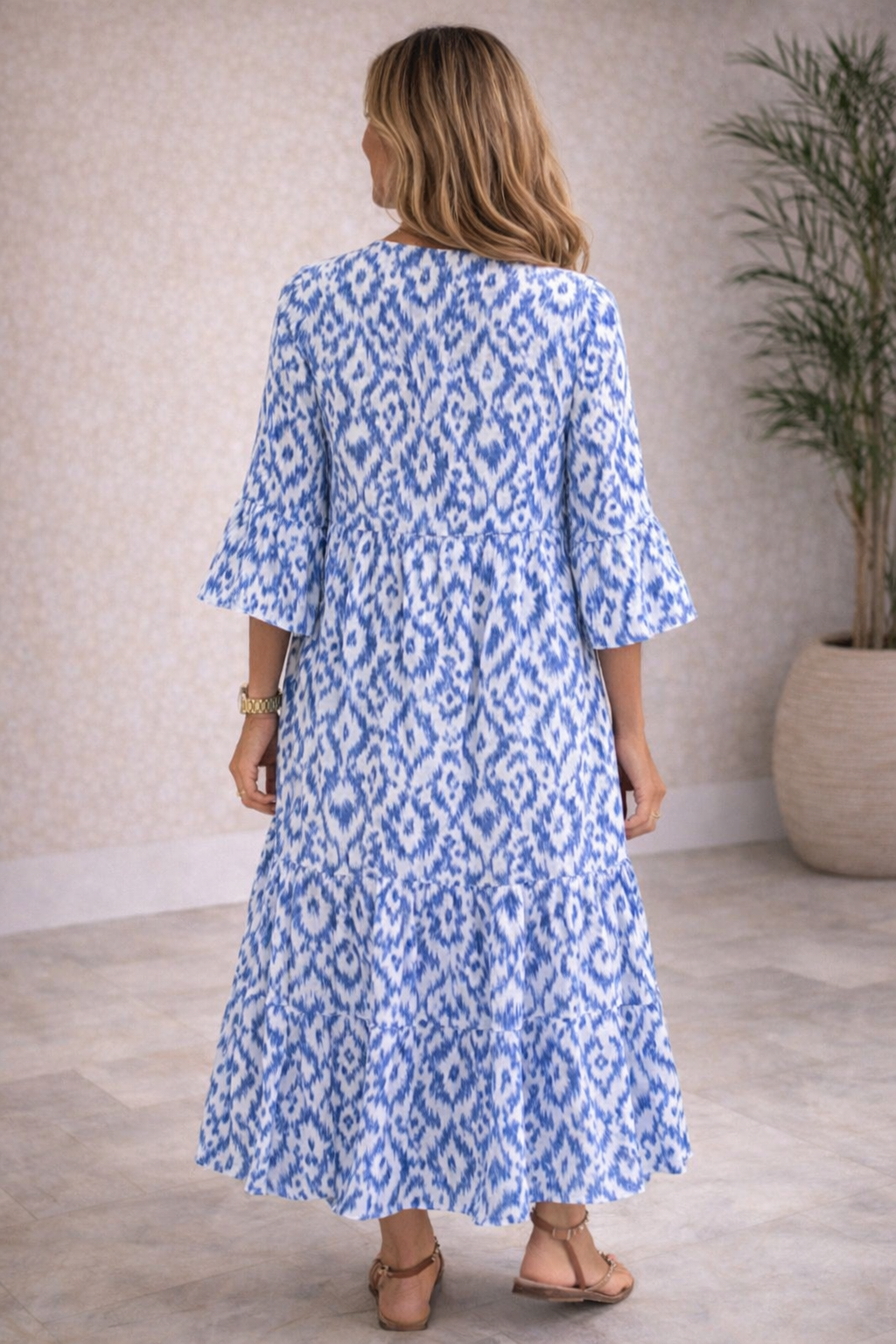 Bohemian  Maxi Dress with Tassel Tie Detail