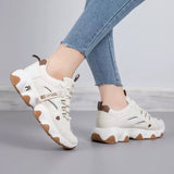 Chunky Lace-Up Trainers with Contrast Sole